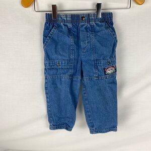 Vintage 90s Krickets Denim Cargo Pants Kids Size 2 Made in Canada
